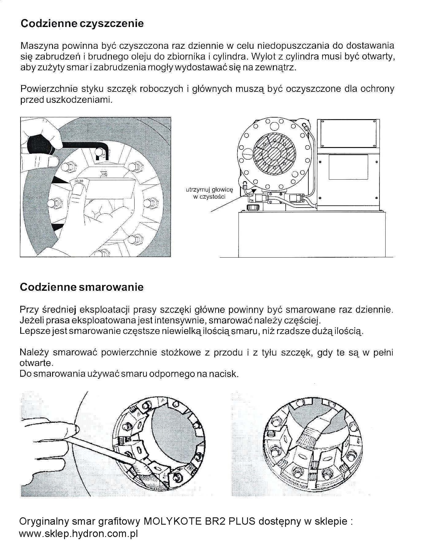smarowanie głowicy zakuwarki - instrukcja